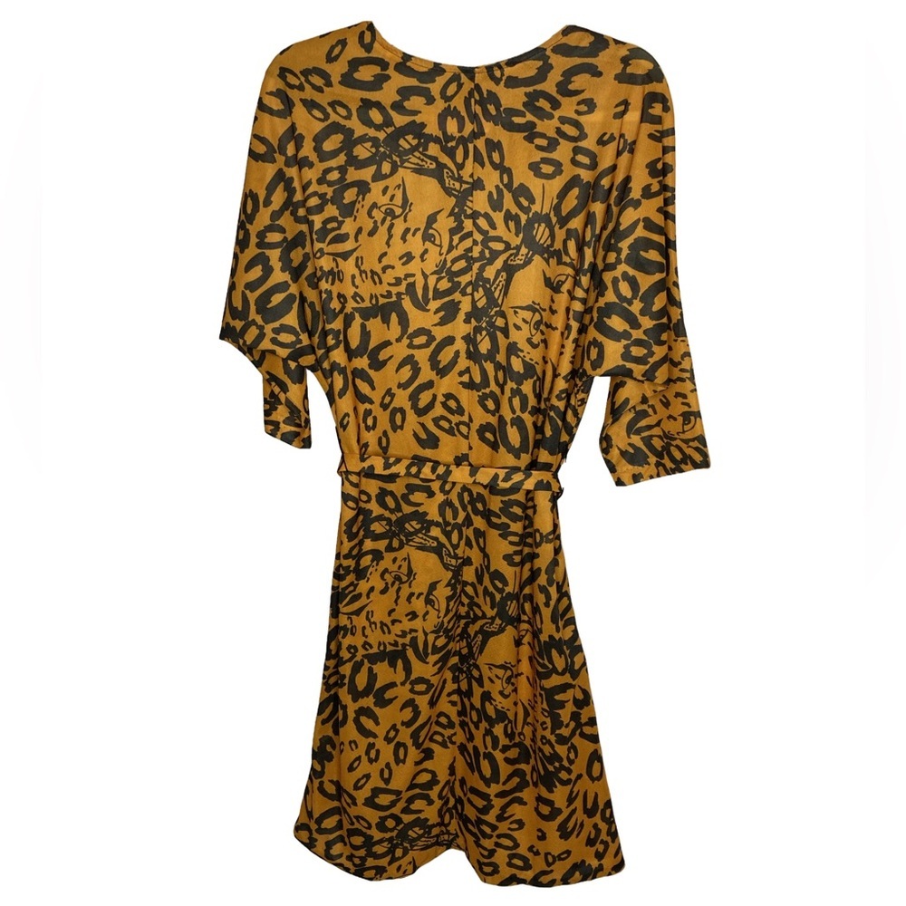 Ruby Lou Vintage Leopard Print Made in Canada Dress Size M Polyester